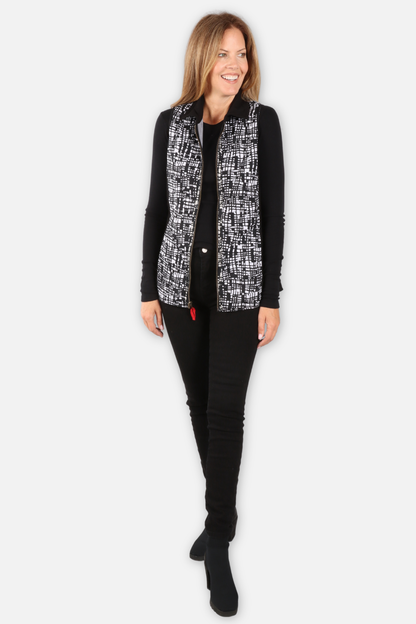 Ella Reversible Vest - Black Multi