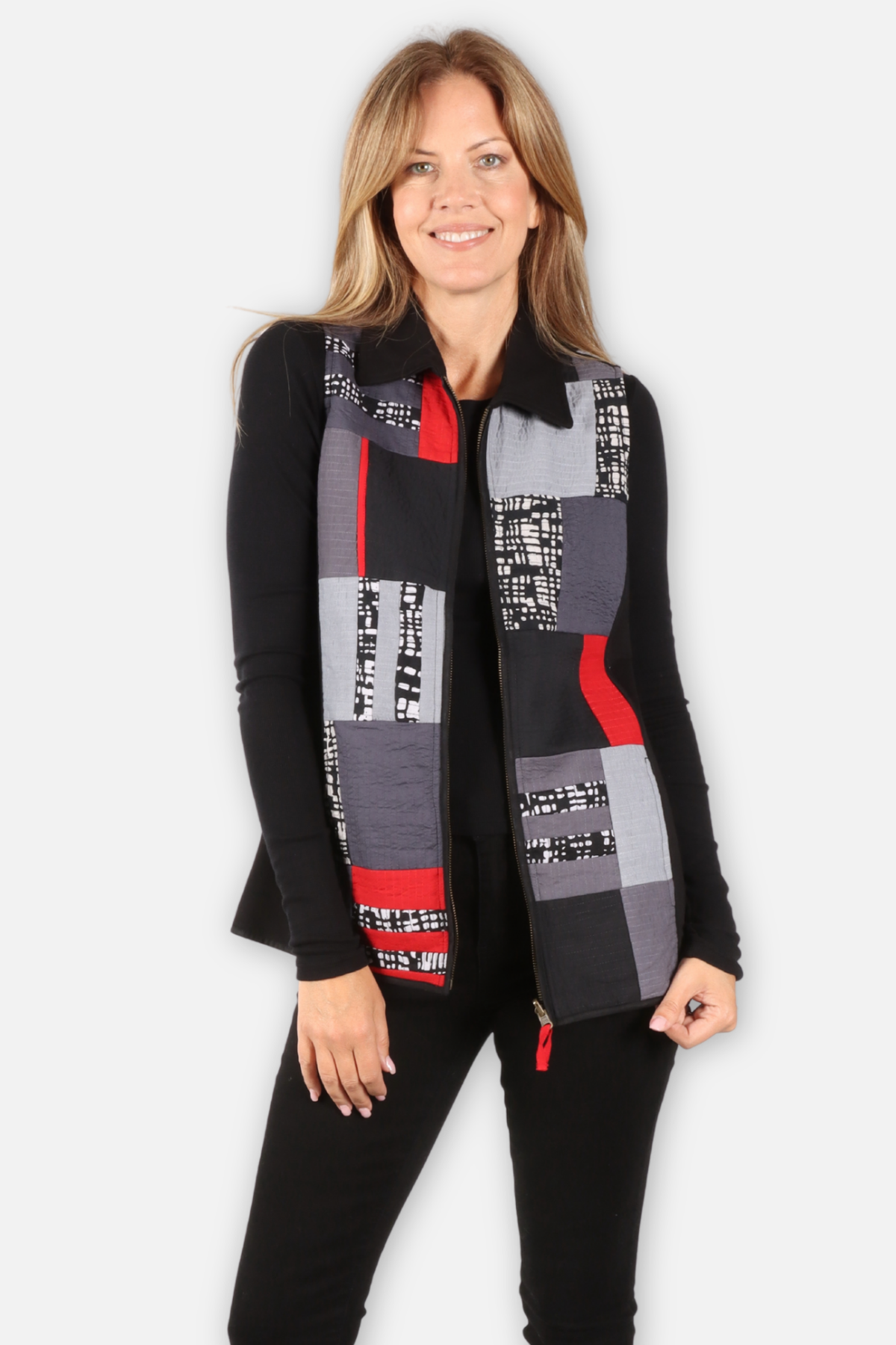 Ella Reversible Vest Plus - Black Multi