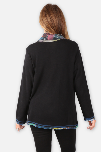 Jordan Cowl Top - Black Multi