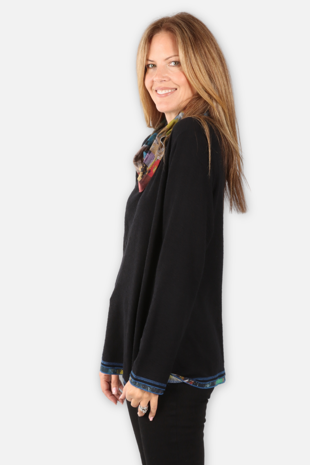 Jordan Cowl Top - Black Multi
