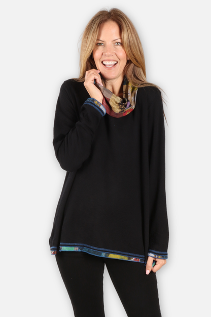Jordan Cowl Top - Black Multi