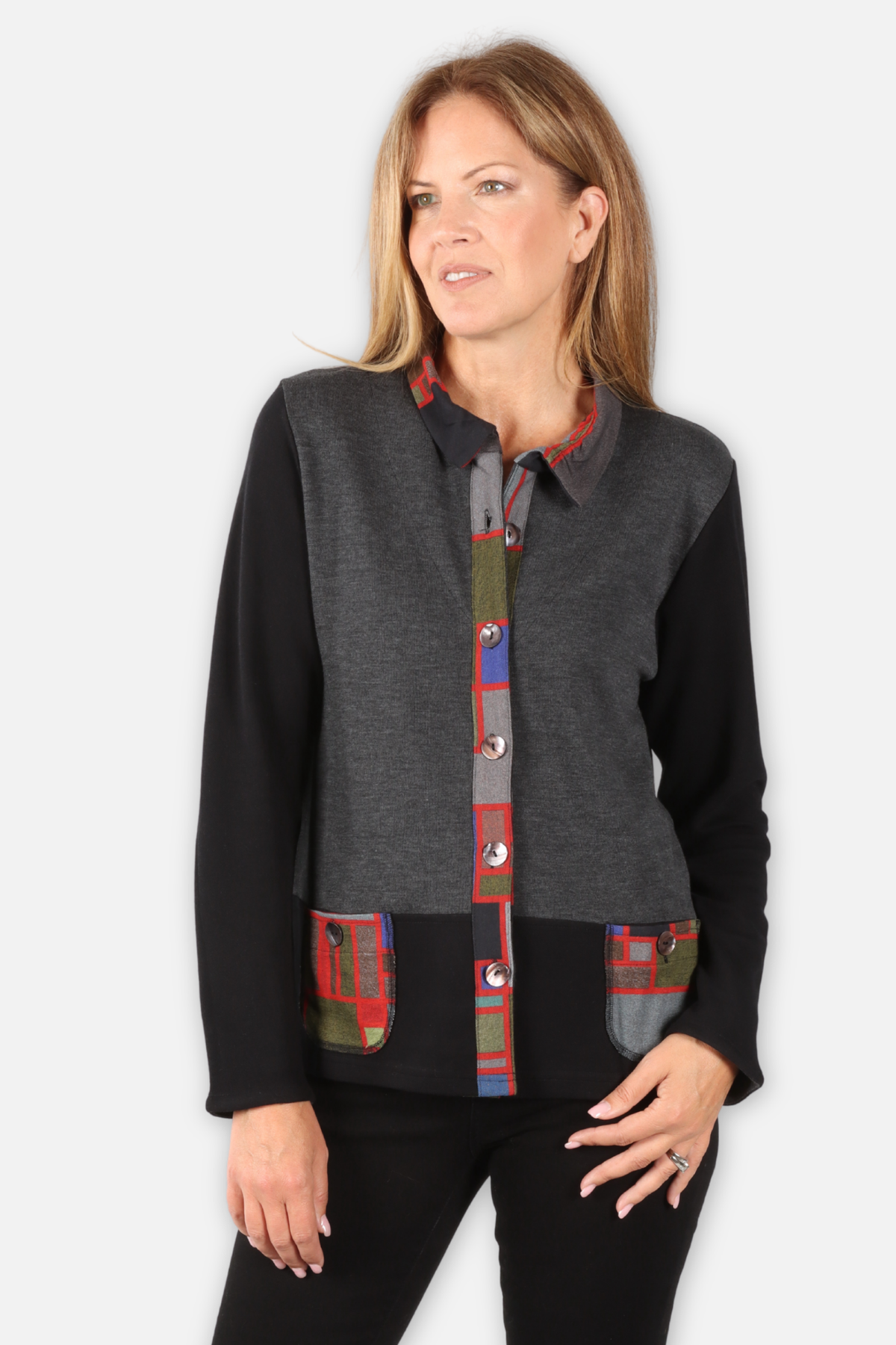 Camryn Shirt Plus - Gray Multi