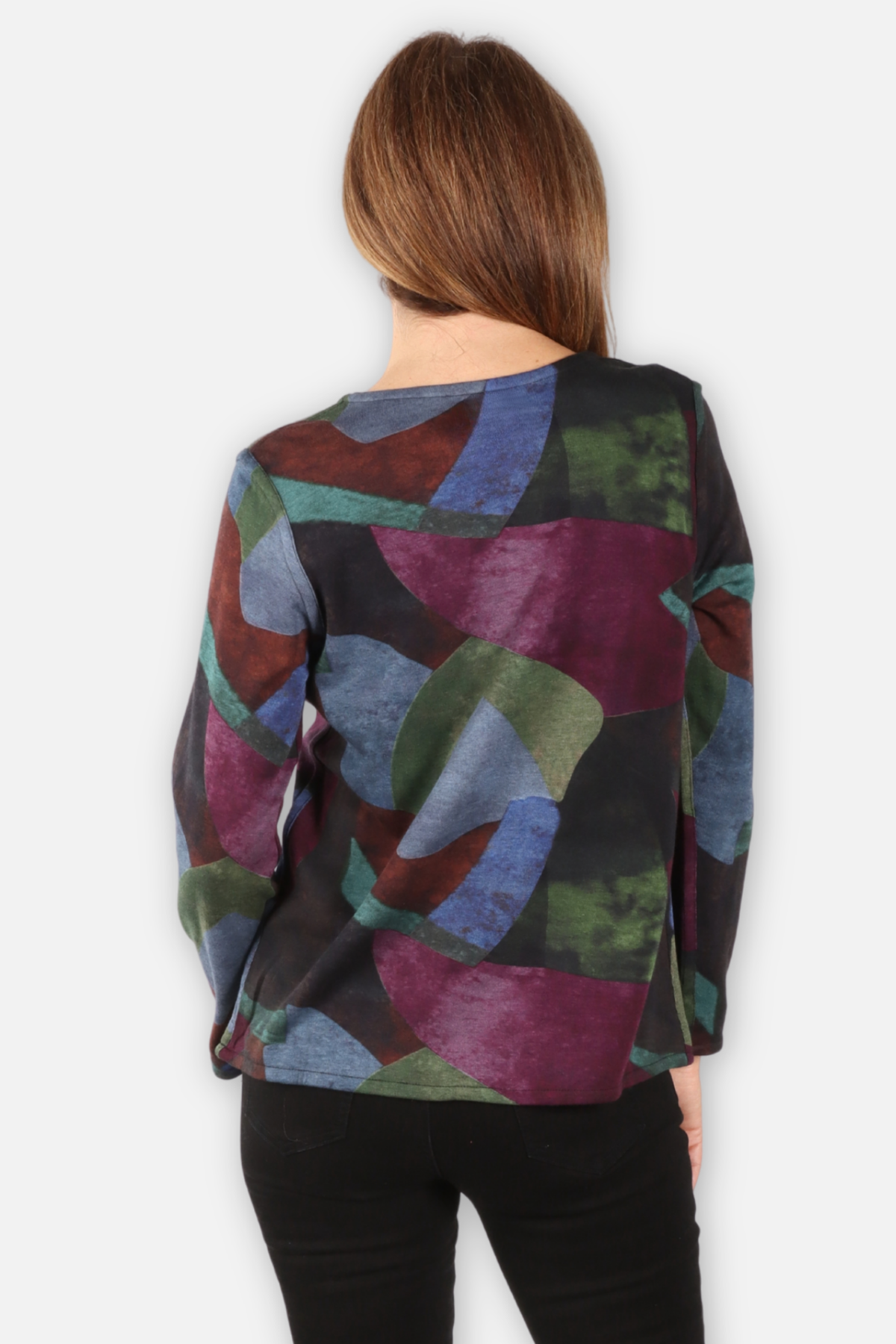 Jackie Reversible Top Plus - Green Multi & Black