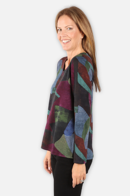 Jackie Reversible Top - Green Multi & Black