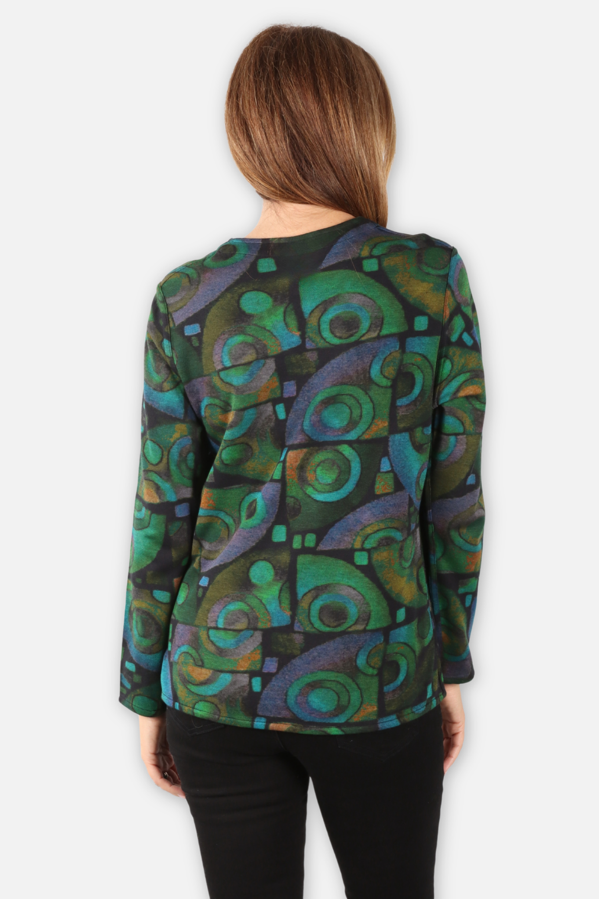 Hanna Reversible Top Plus - Green Multi & Black