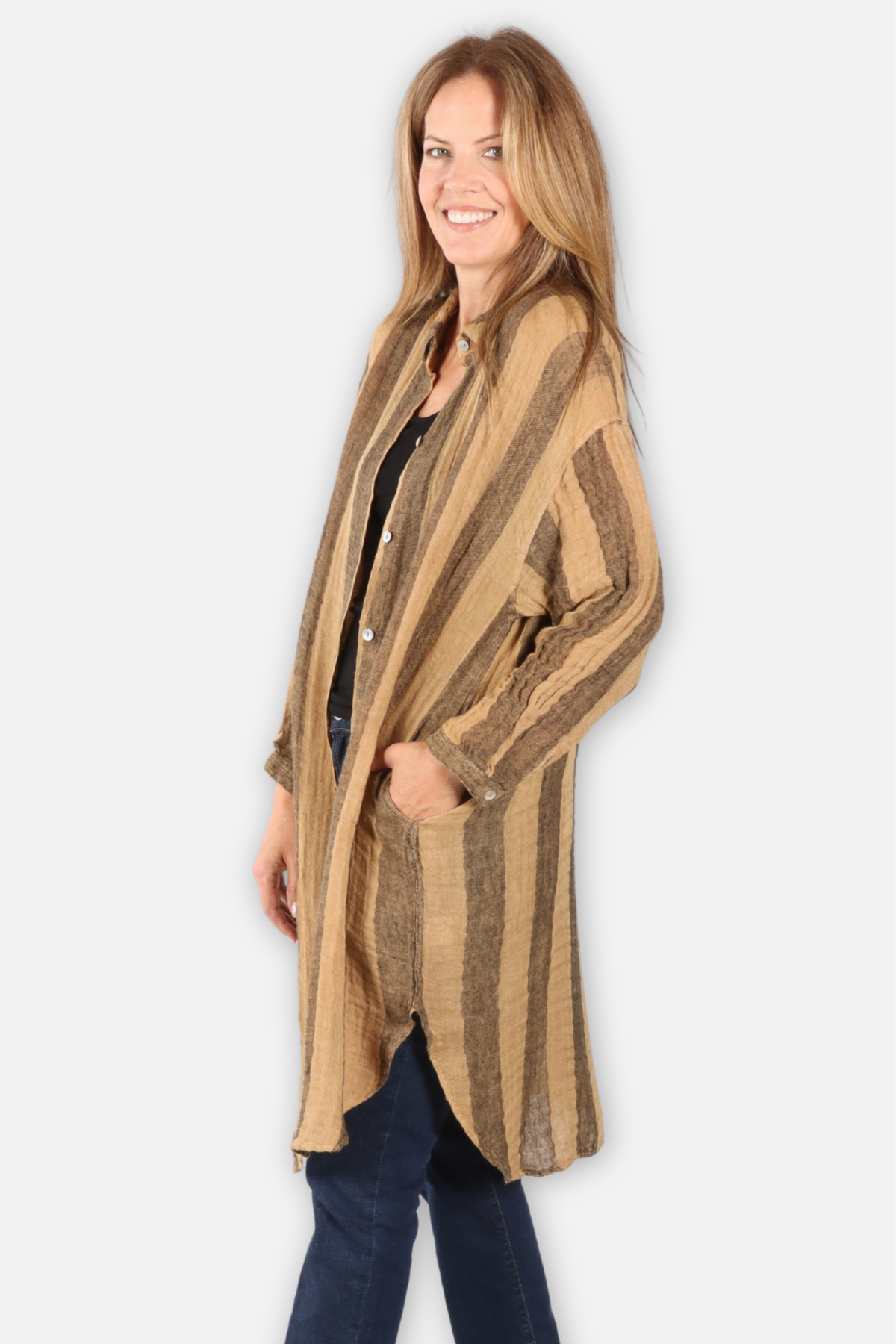 Long Duster Shirt - Mustard