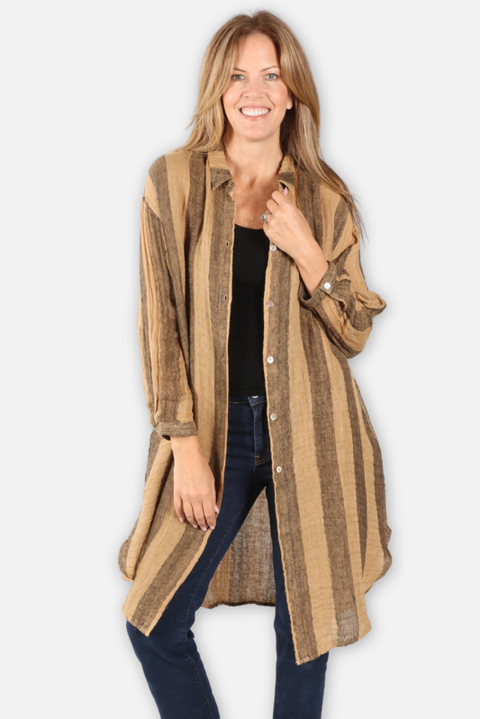 Long Duster Shirt - Mustard