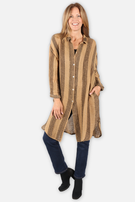 Long Duster Shirt - Mustard