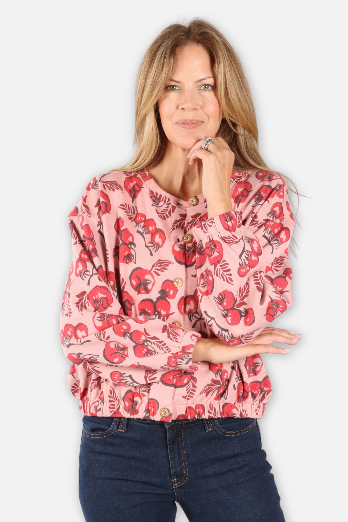 Tomato Knit Jacket - Pink
