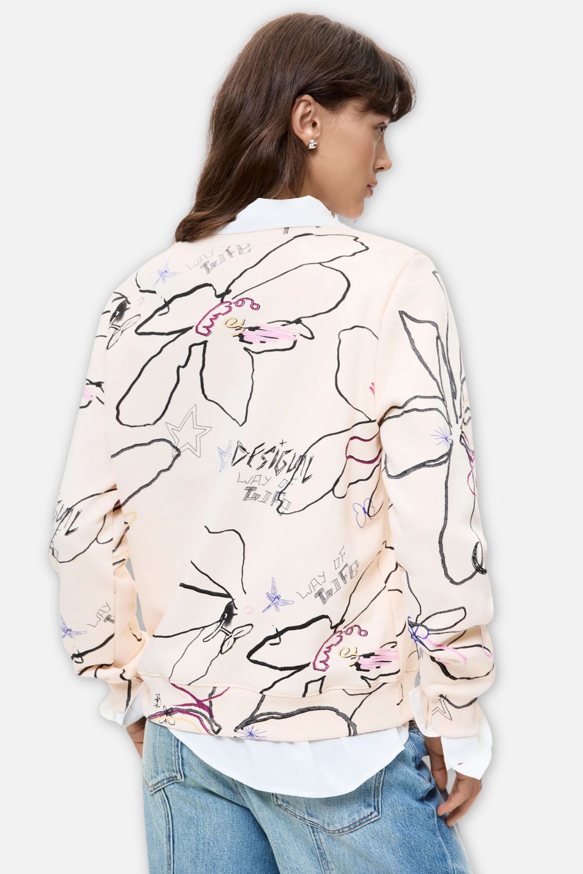 Floral Print Sweatshirt - Blanco