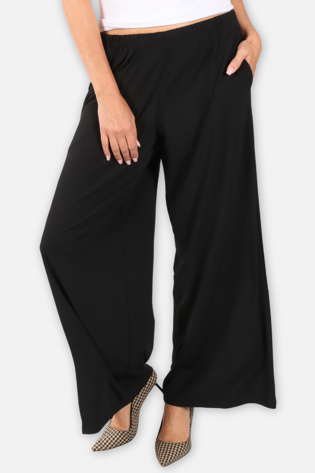 Matte Jersey Wide Pant - Black