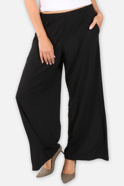 Matte Jersey Wide Pant - Black