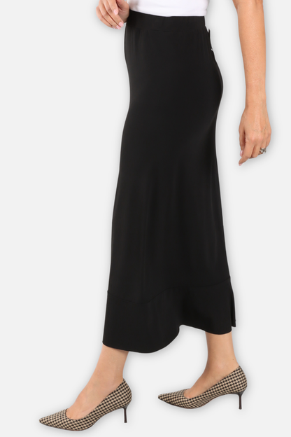 Matte Jersey Bias Skirt - Black