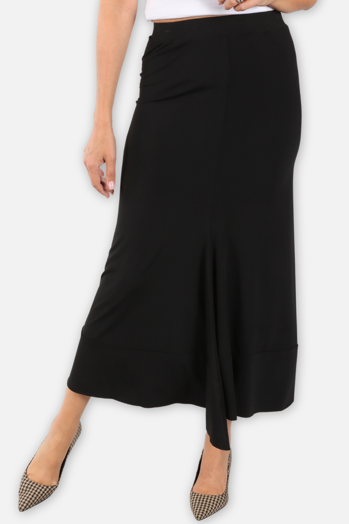 Matte Jersey Bias Skirt - Black