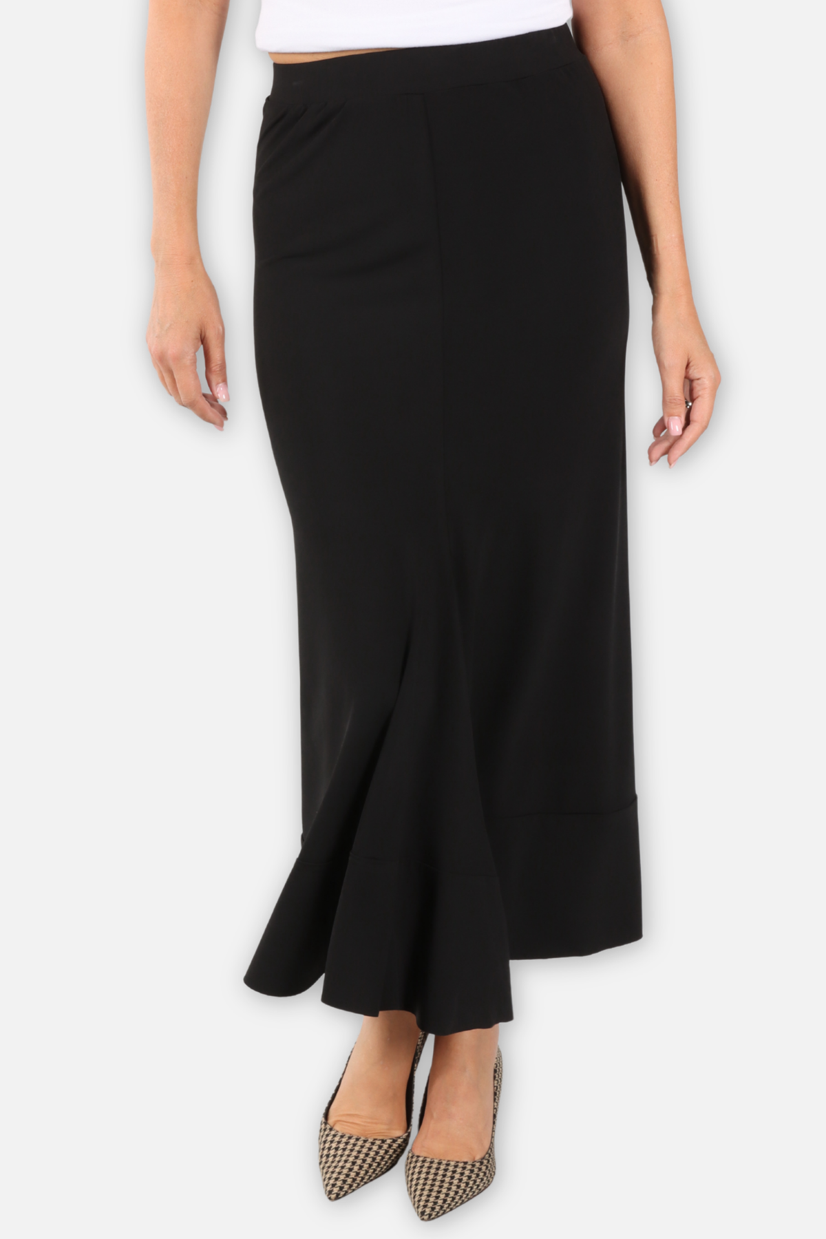 Matte Jersey Bias Skirt - Black