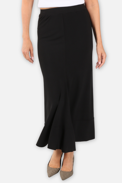 Matte Jersey Bias Skirt - Black