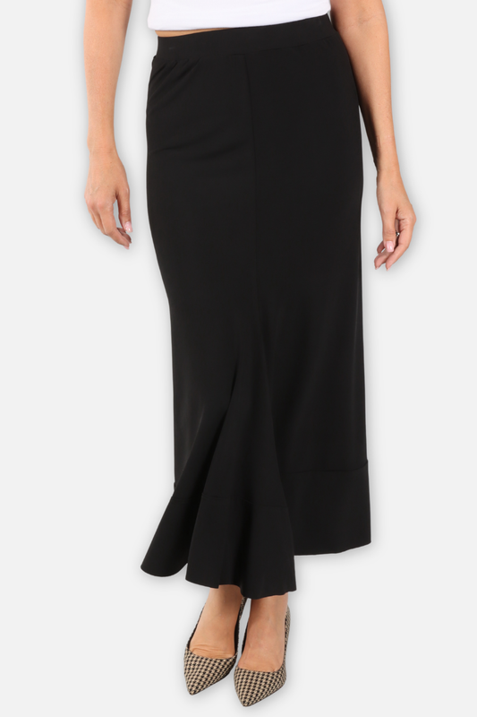 Matte Jersey Bias Skirt - Black
