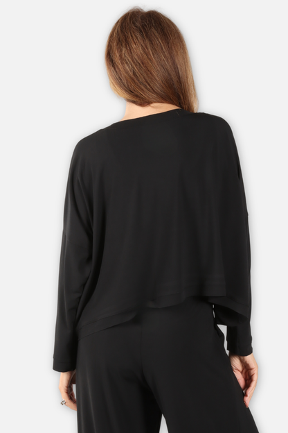 Boxy Jersey Pullover - Black