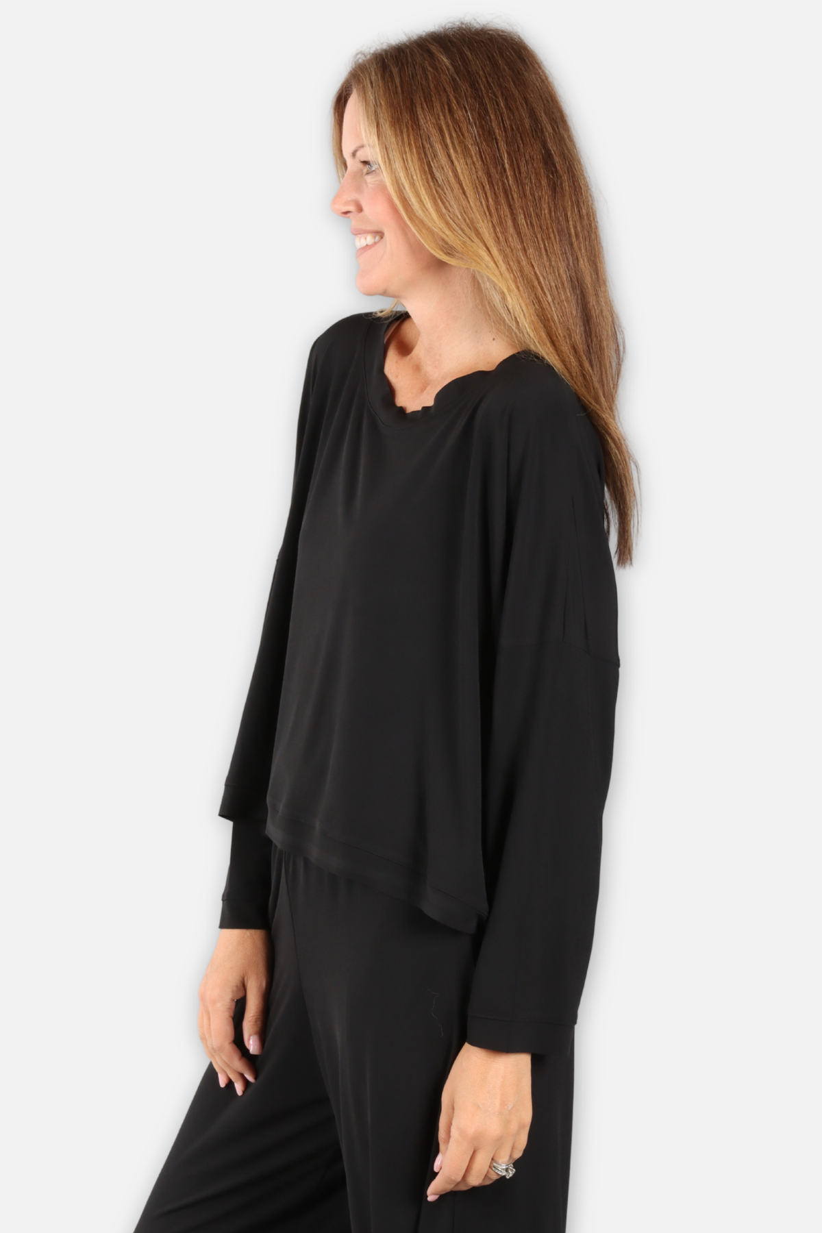 Boxy Jersey Pullover - Black