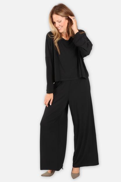 Boxy Jersey Pullover - Black