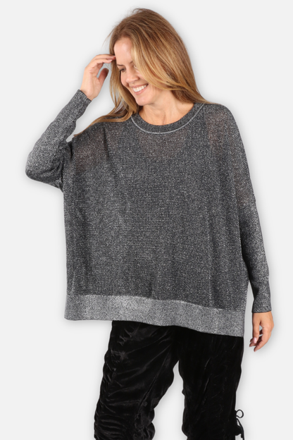 Metallic Seed Stitch Oversized Sweater