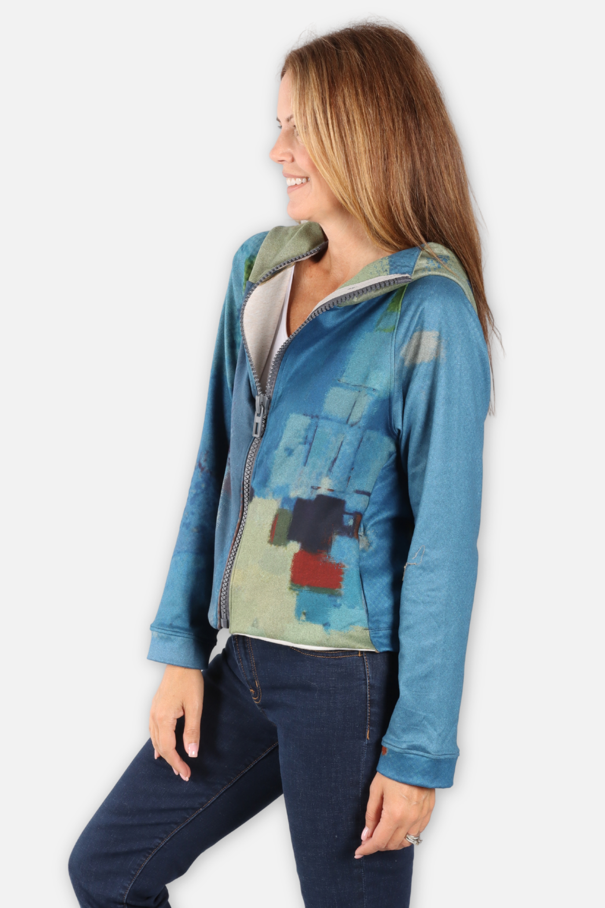 Zip Hoodie Jacket - Multi Blue