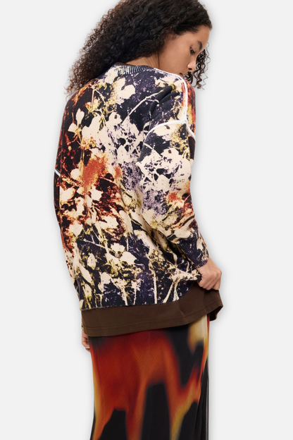 Fine Knit Camo Sweater - Rojo Multi