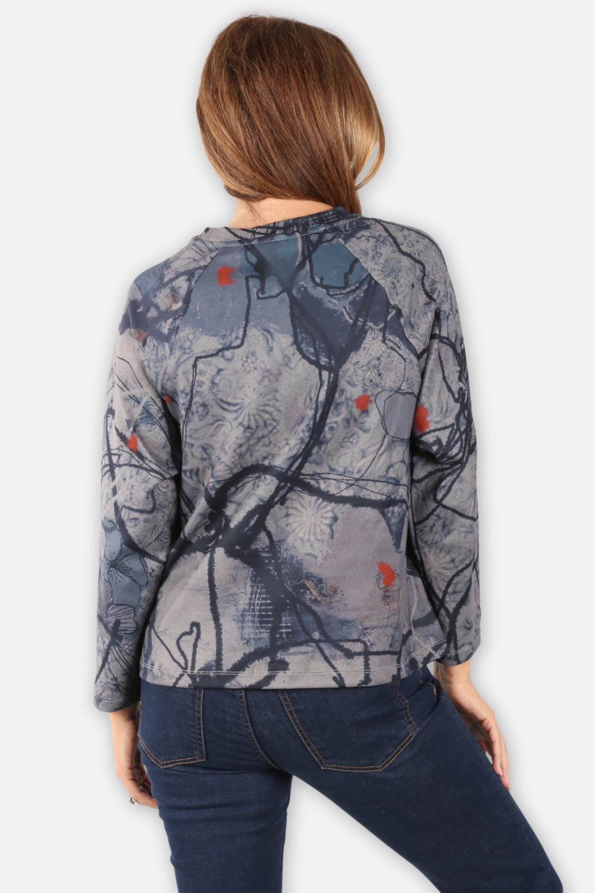 Round Neck Pocket Top - Flower Combo