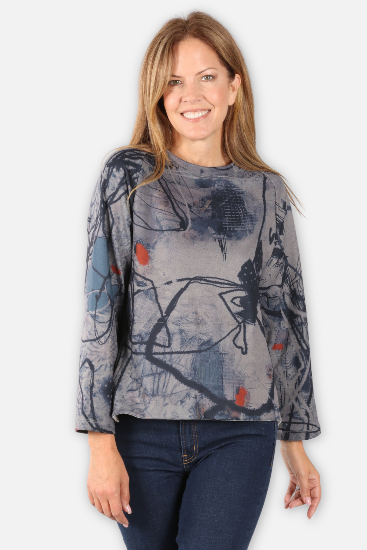 Round Neck Pocket Top - Flower Combo
