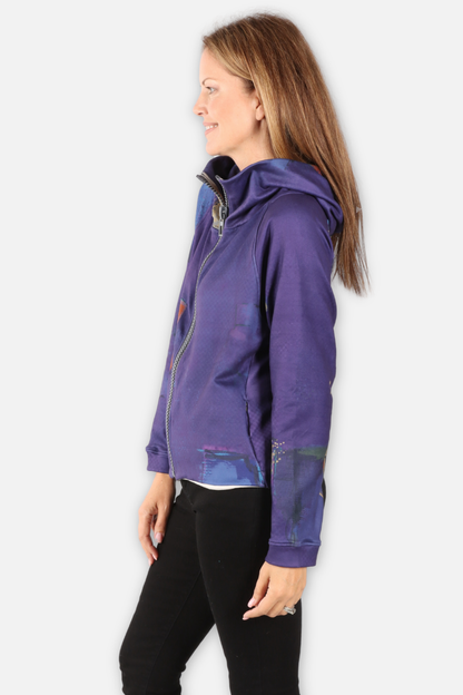 Zip Hoodie Jacket - Multi Purple