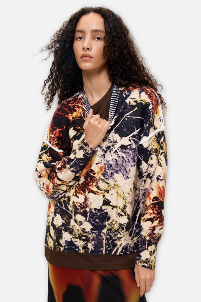 Fine Knit Camo Sweater - Rojo Multi