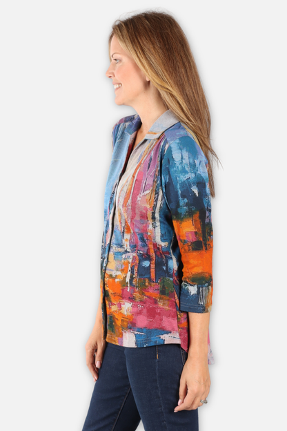Mavis Shirt Plus - Blue Multi