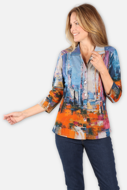 Mavis Shirt Plus - Blue Multi