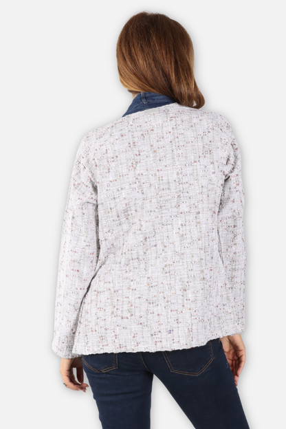Wallis Open Jacket - Neutral Multi & Blue