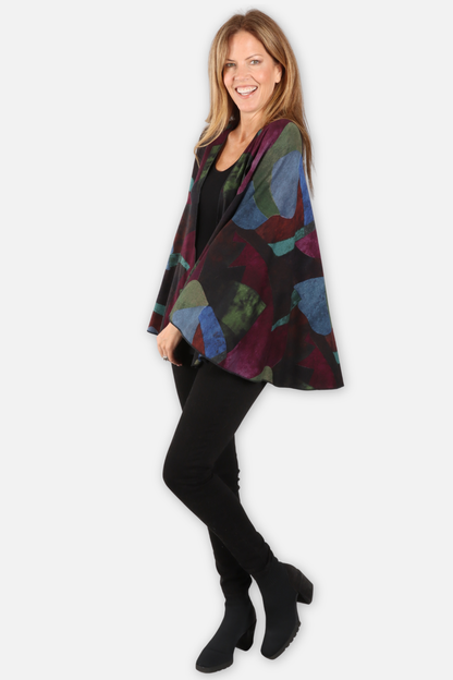 Jackie Reversible Wrap - Blue Multi & Black