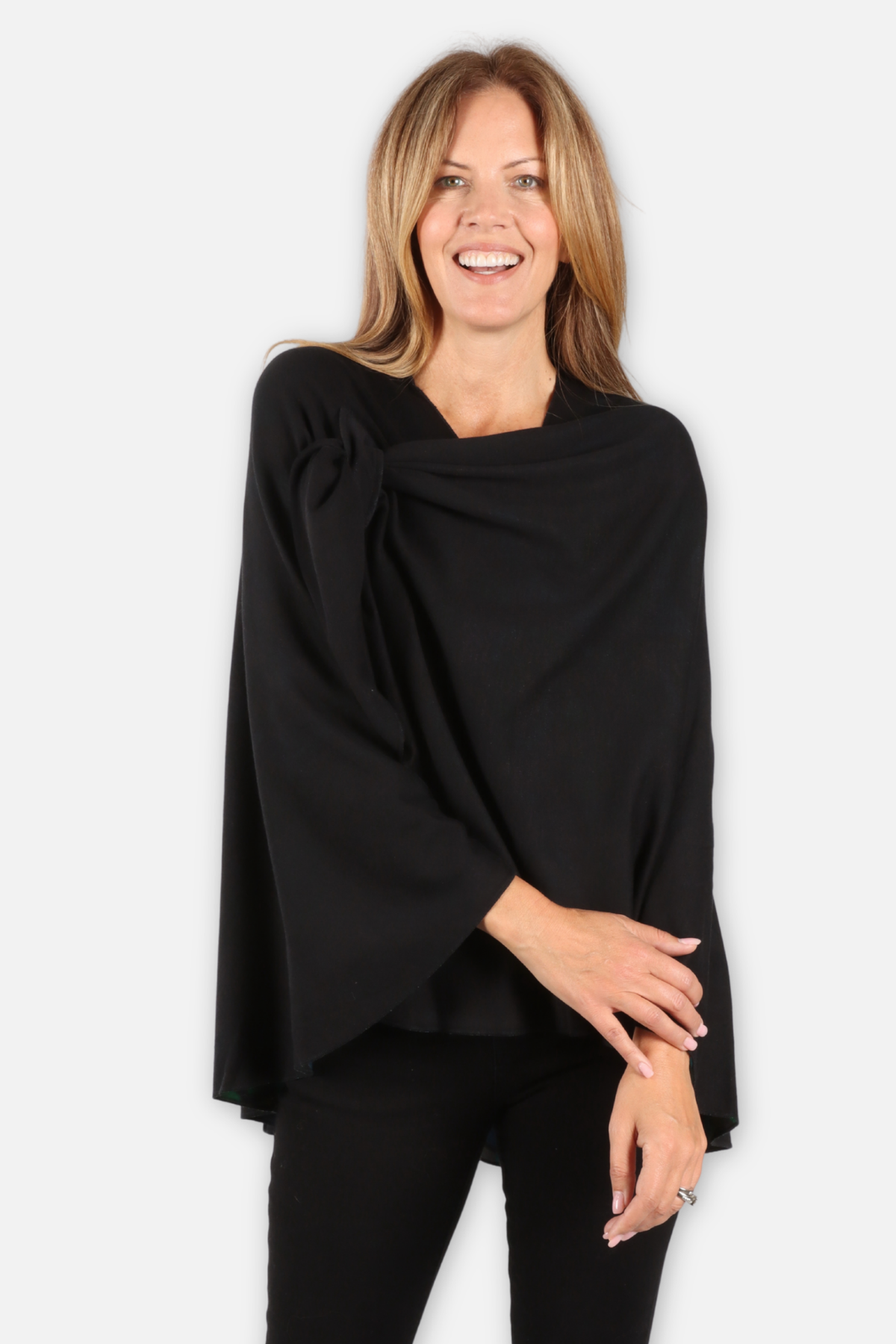 Jackie Reversible Wrap - Blue Multi & Black