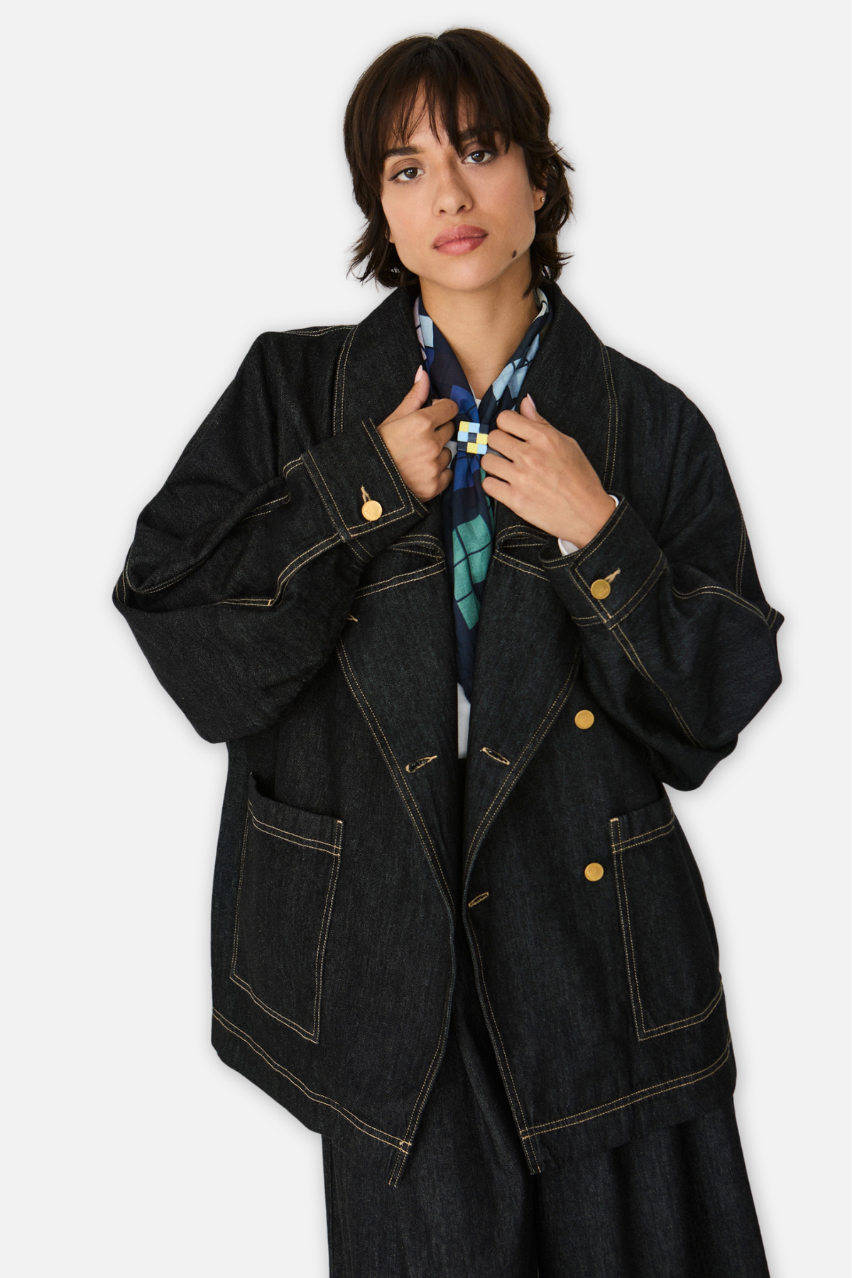 Izar Shirt Jacket - Black Denim