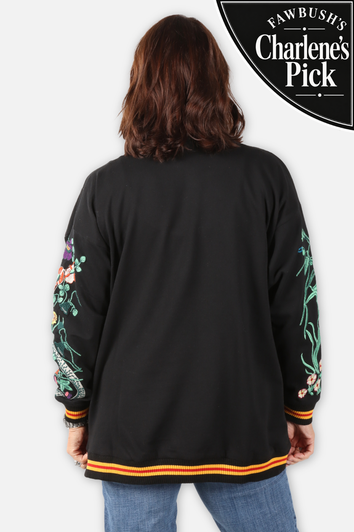 Embroidered Cardigan - Night Floral
