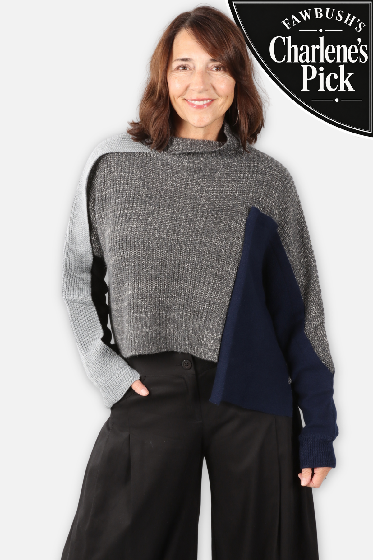 Abstract Block Sweater - Grey Multi