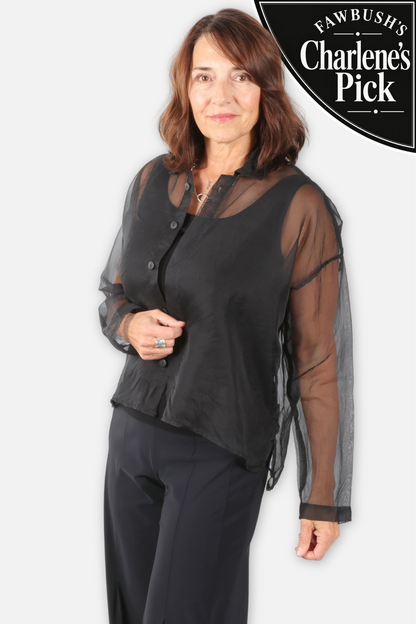 Menz Organza Shirt - Black