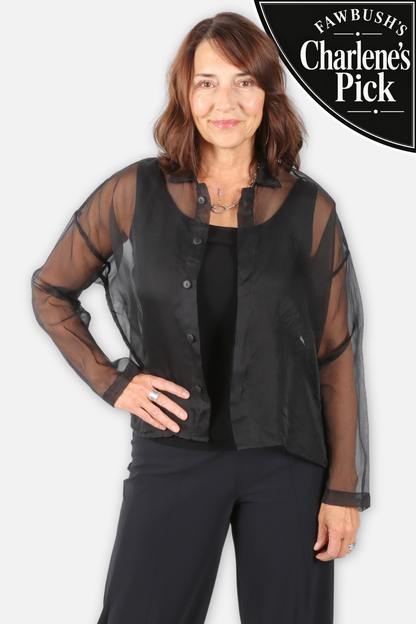 Menz Organza Shirt - Black