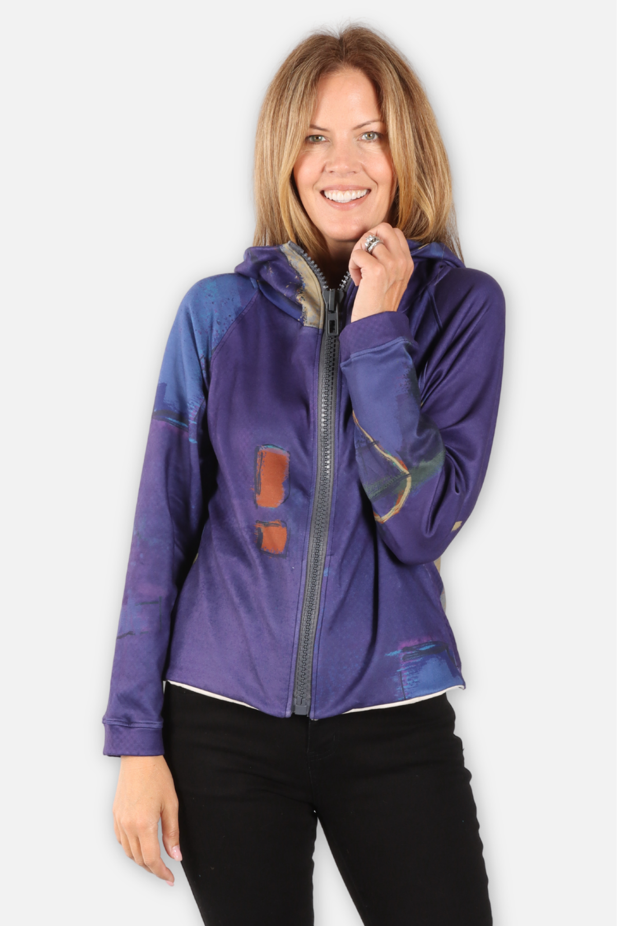 Zip Hoodie Jacket - Multi Purple