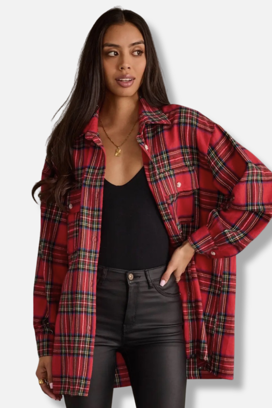 Boyfriend Flannel Shirt - Red