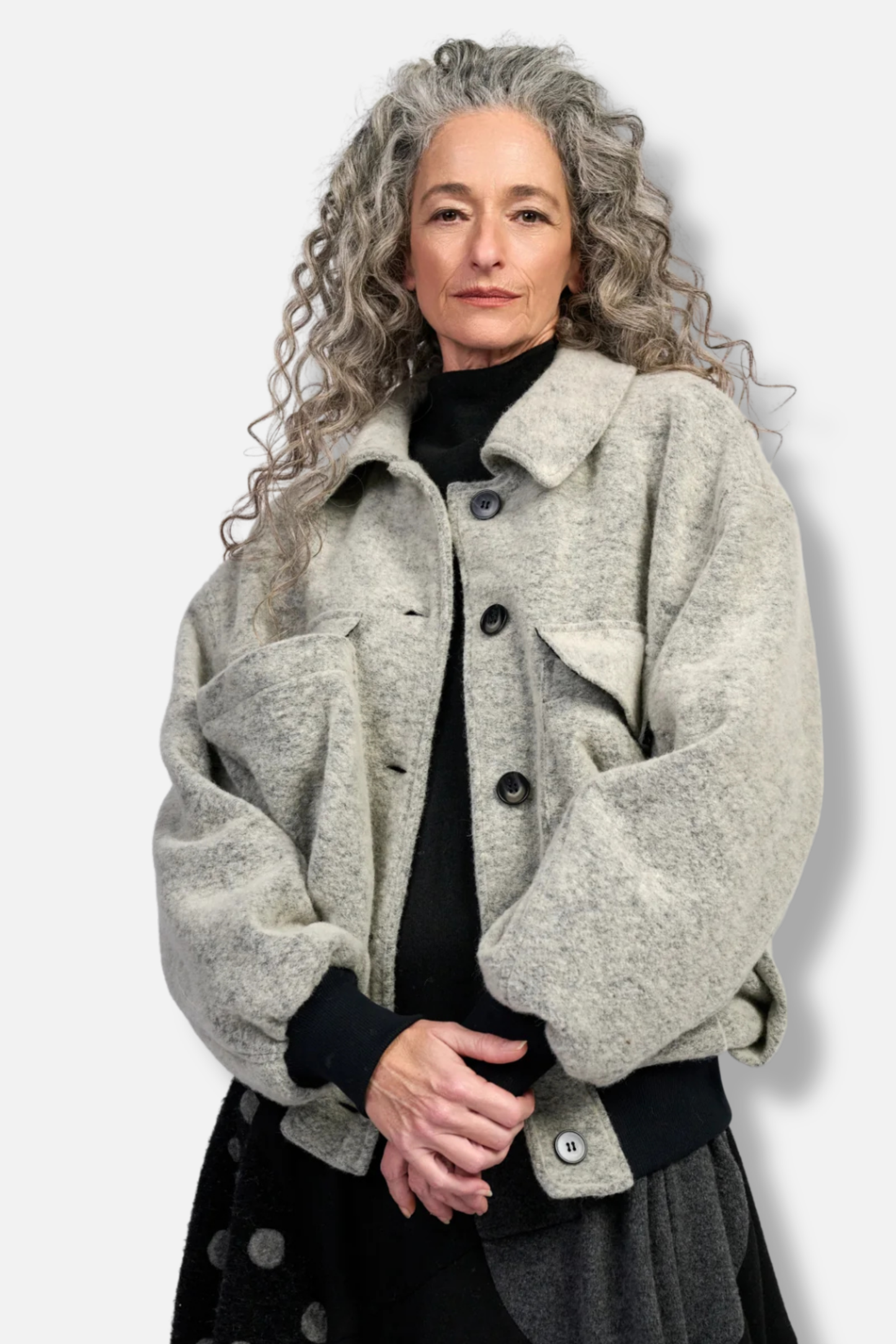 Urban Brushed Varsity Jacket - Cloud Grey