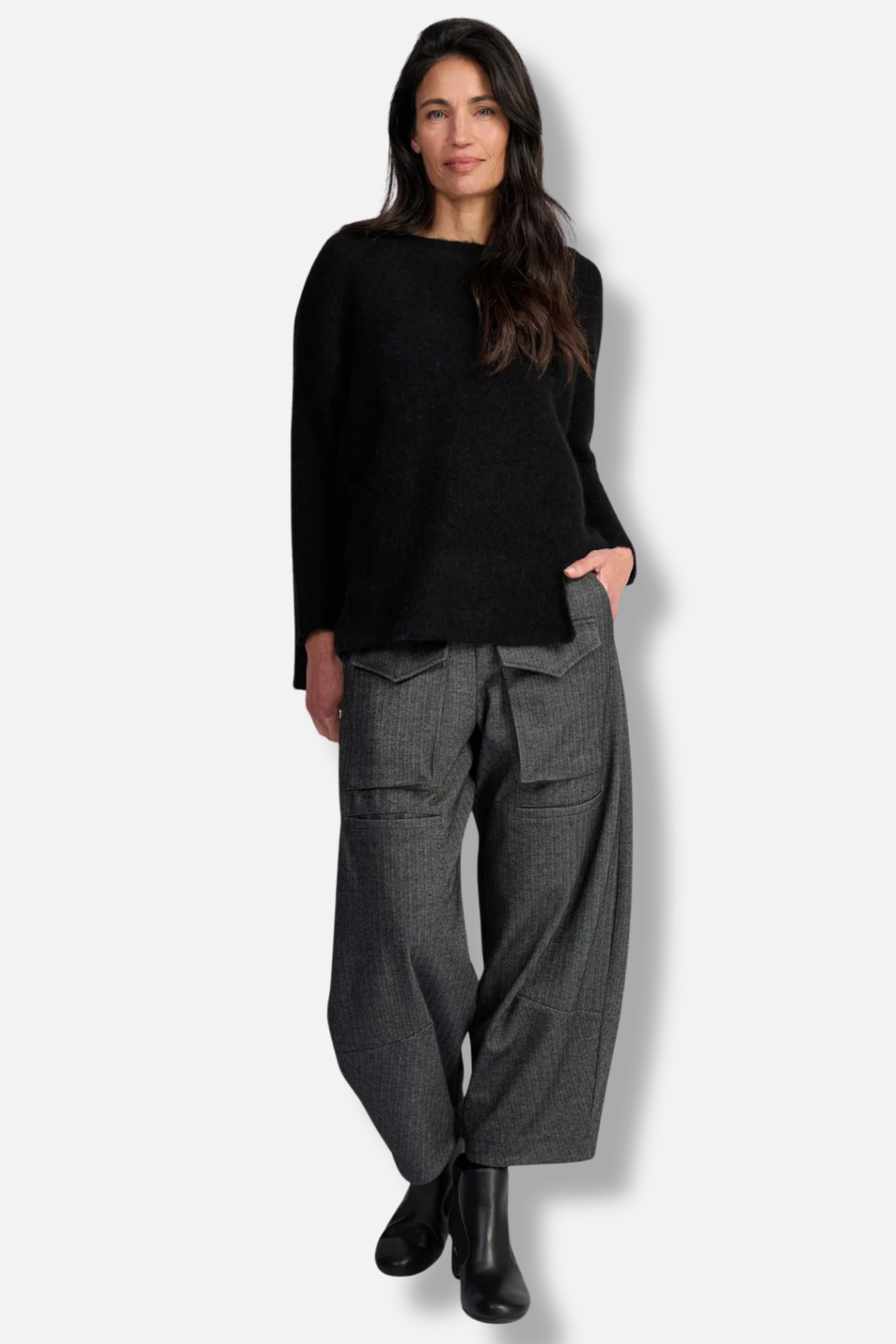 Atelier Herringbone Pant - Steel