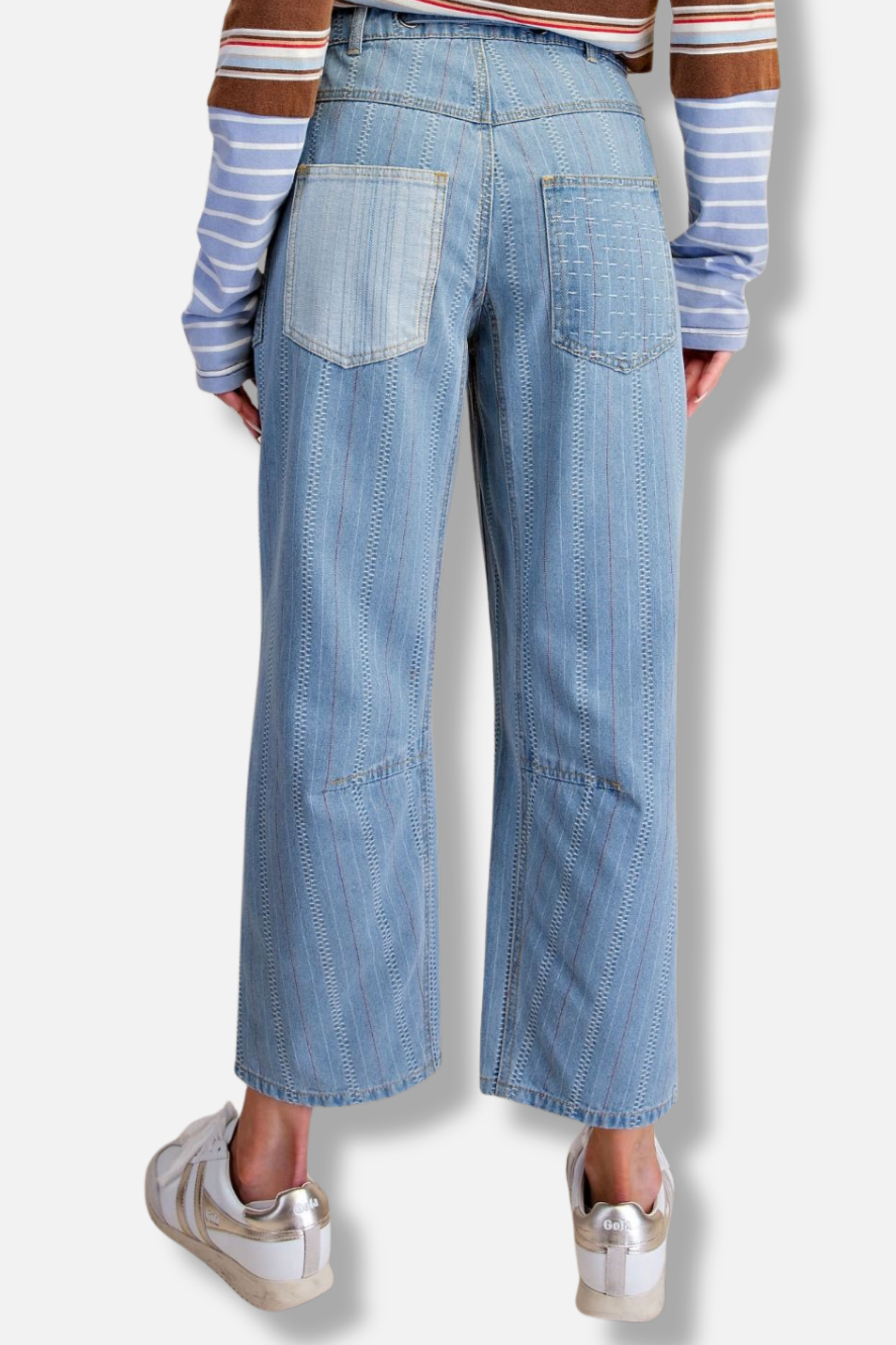  Embroidered Barrel Denim - Light Denim 