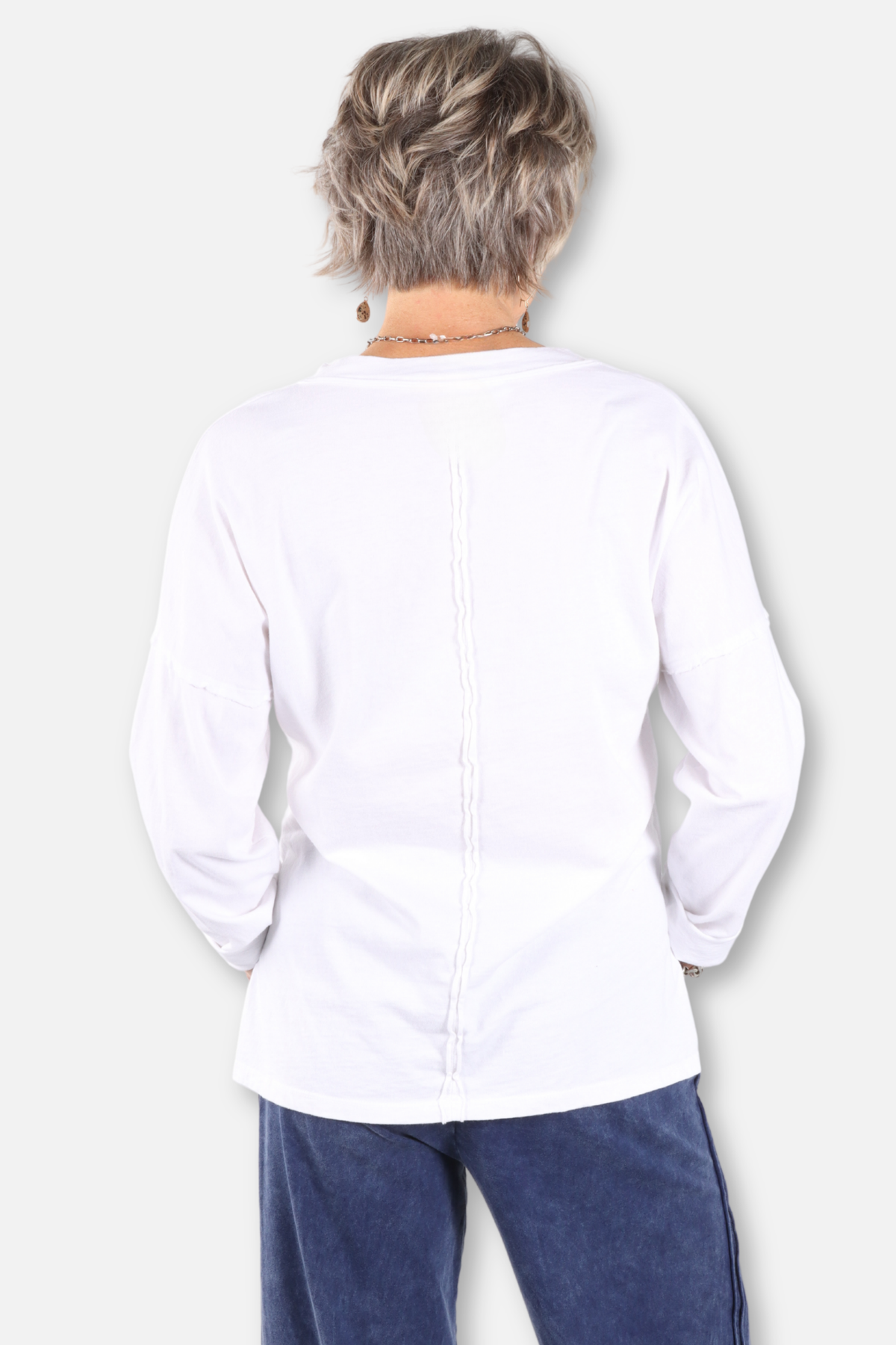 V-Neck Relaxed Top - White
