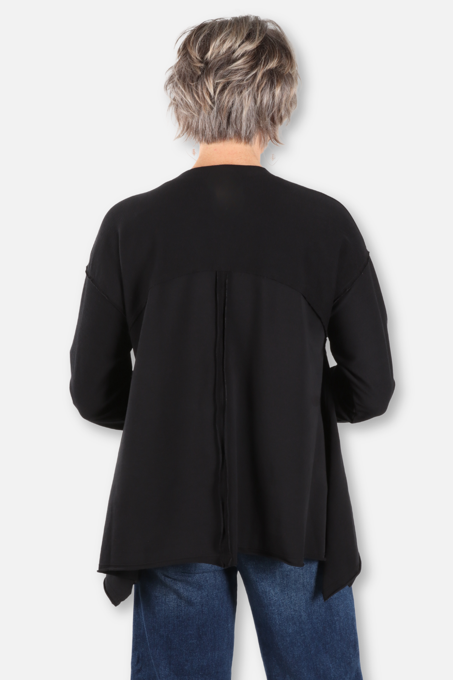 Notched Neck Tunic - Black