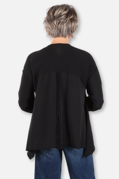 Notched Neck Tunic - Black