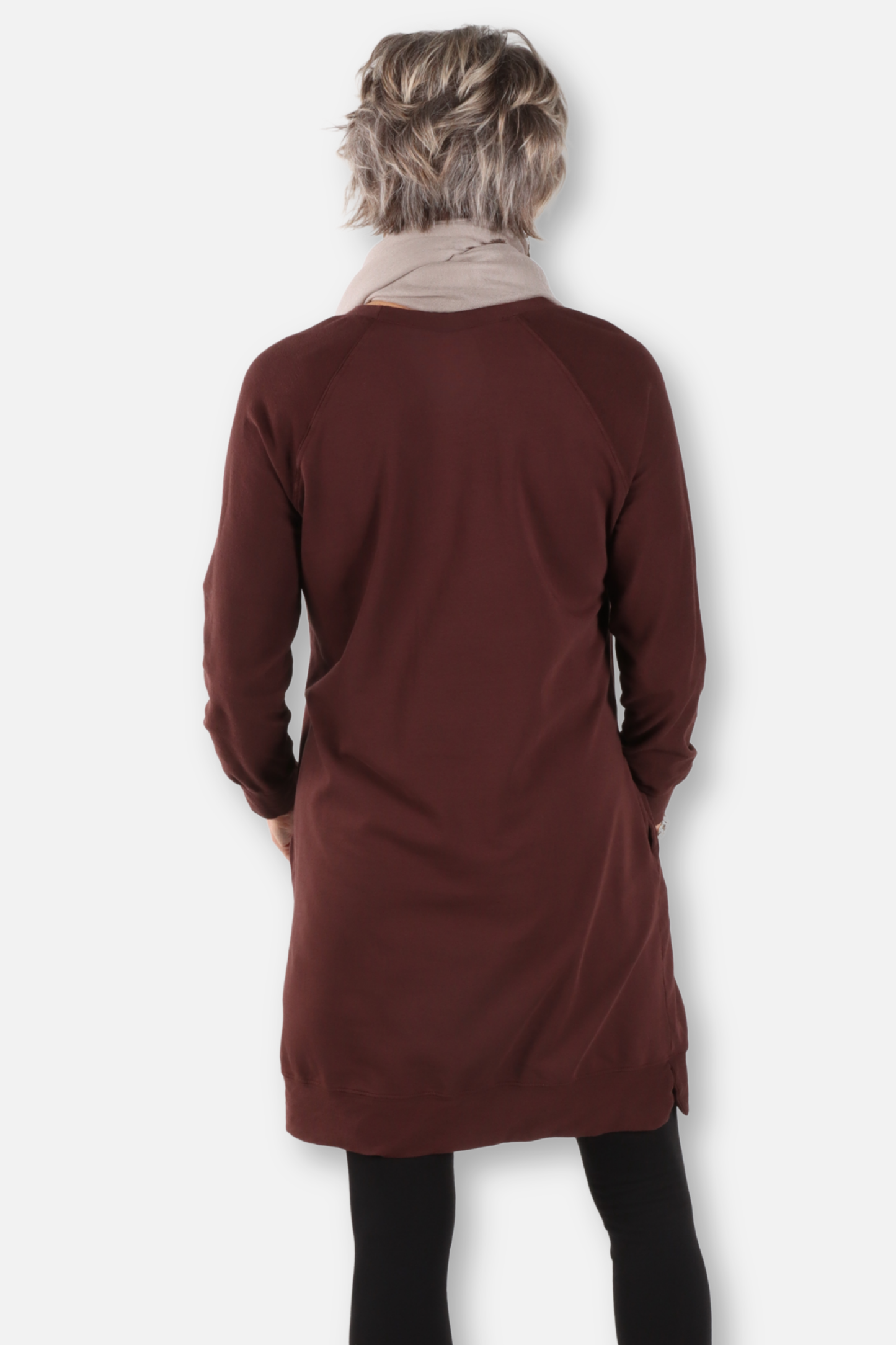 Long Raglan Pocket Tunic Plus - Chestnut